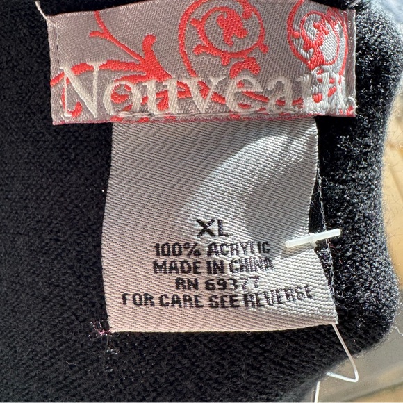 NWT Nouveaux Sweater Women’s Size XL Black Bow Knot Around the Neck Soft & Cozy - Picture 5 of 7